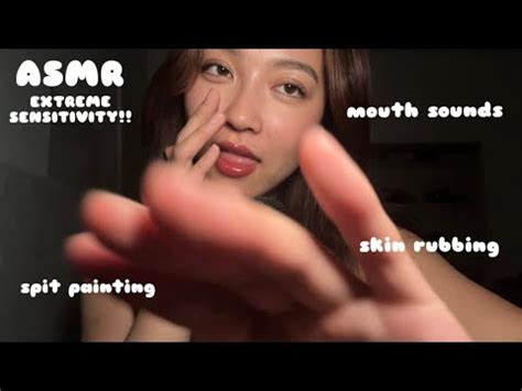 ASMR EXTREMELY HIGH SENSITIVITY Mouth Sounds Spit Painting FAST