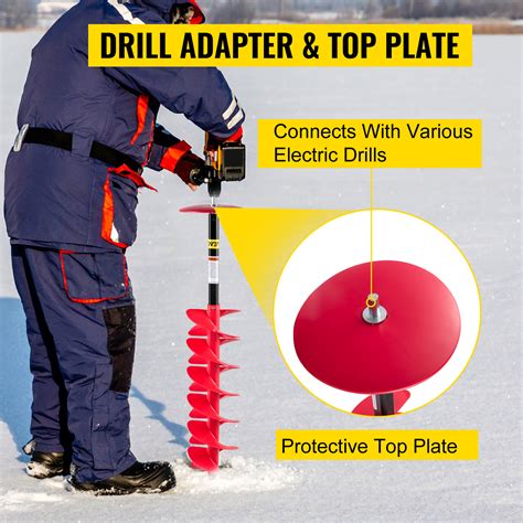 Vevor Ice Drill Auger 8 Diameter Nylon Ice Auger 39 Length Ice