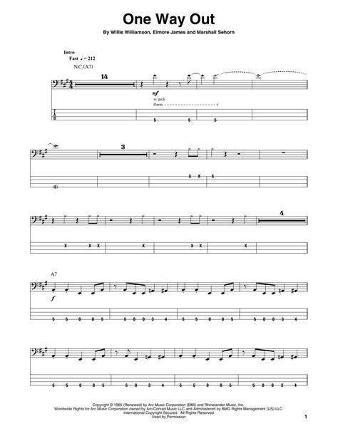 One Way Out By The Allman Brothers Band Bass Tab Guitar Instructor