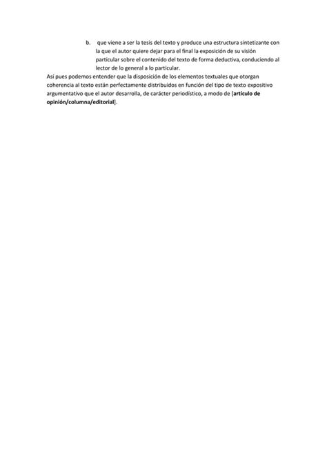 Esquema Del Comentario De Texto Coherencia Pdf