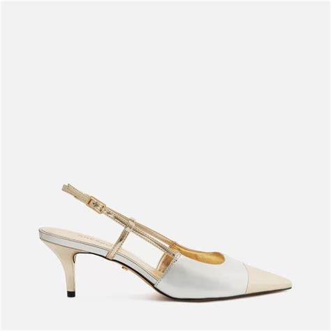 Scarpin Couro Bico Fino Slingback Arezzo Sapatos Cia