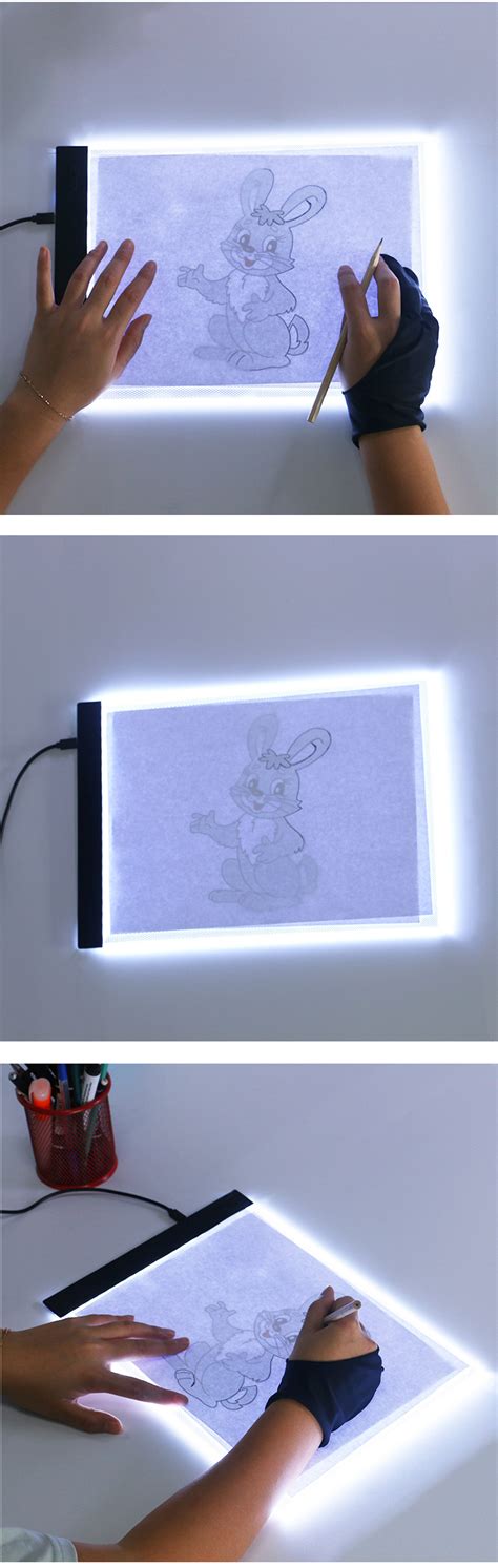 1 Pizarra LED A4 Para Calcar Plantillas De Arte Tablero De Luz Tablero