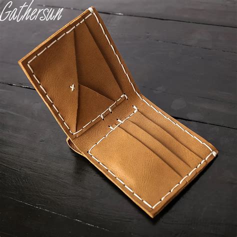 Gathersun Cartera De Cuero Genuino Hecha A Mano Para Hombre Billetera