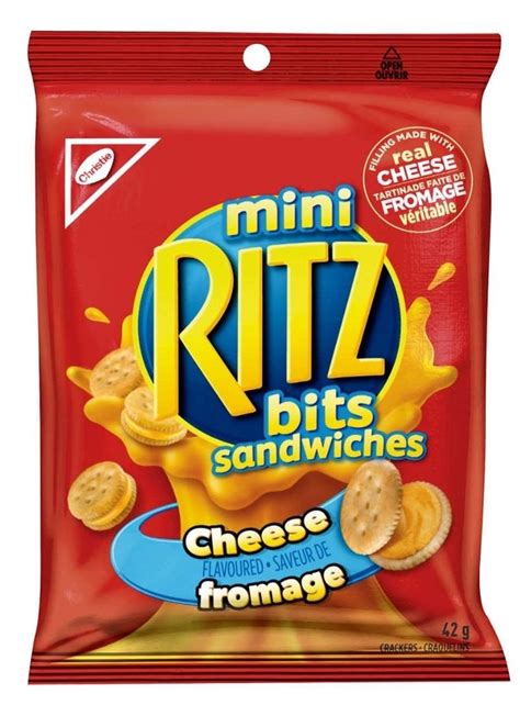 Mini Ritz Bits Sandwich Crackers With Cheese Fromage 14g Each Pack