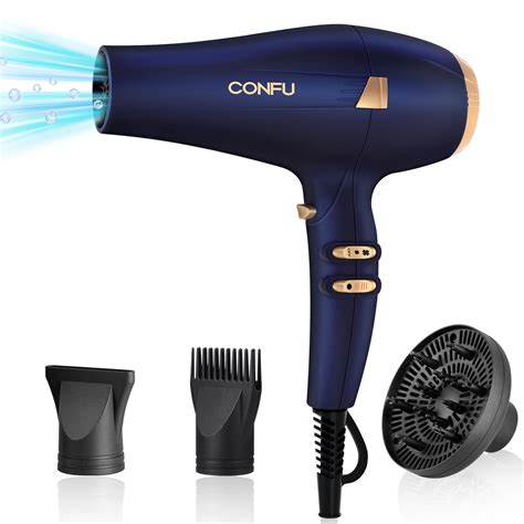 Free Shipping! CONFU Professional Hair Dryer 1875W Ionic Blow Dryer with Diffuser & Concentrator ...