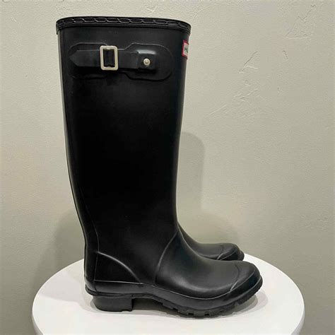 Hunter Women S Original Tall Black Rain Boots Size Gem