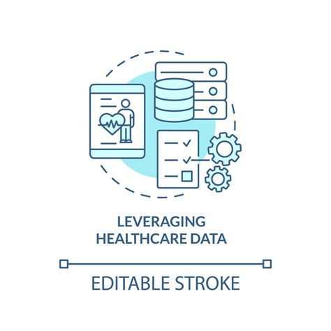 Leveraging Healthcare Data Turquoise Concept Icon Challenge Facing
