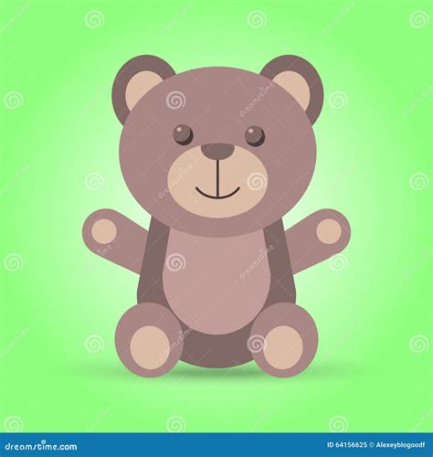 Happy Brown Teddy Bear In Vector Stock Vector Illustration Of Artwork