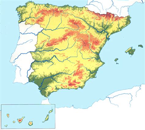 Mapa Mudo De España Para Poner Los Rios