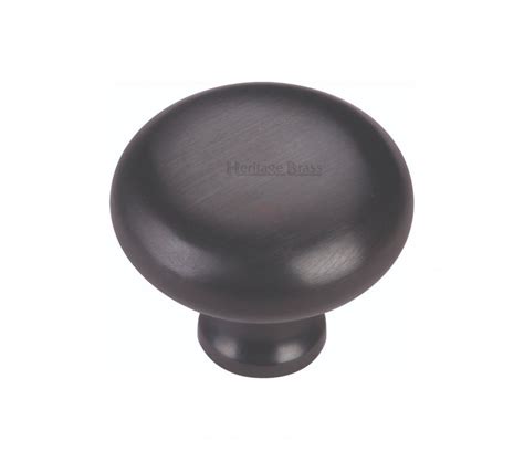 Heritage Brass C113 Mushroom Cabinet Knob 38mm Matt Black