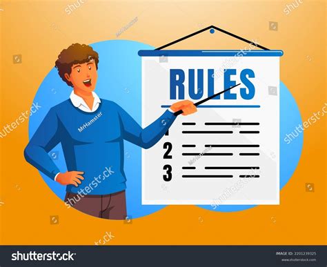 Man Explains List Rule Guidelines Stock Vector Royalty Free