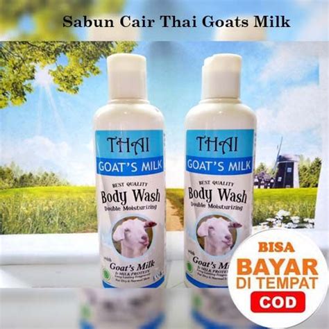 THAI BODY WASH Sabun CAIR Goats Milk Sabun Susu Kambing 300 Ml