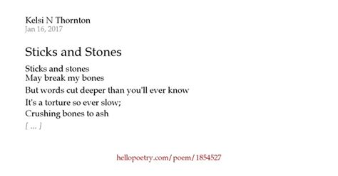 Sticks And Stones By Holic Hello Poetry