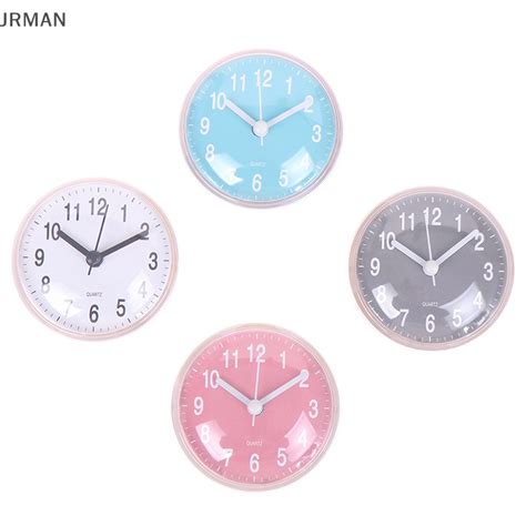 Jrman Mini Sucker Wall Clock Bathroom Antifog Waterproof Kitchen Toilet