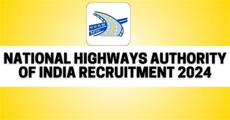 Nhai Recruitment Apply For Latest National Highways Authority Of