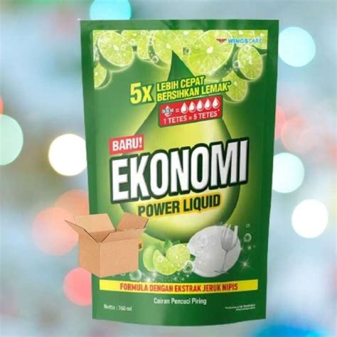 Promo Wing Ekonomi Power Liquid Cairan Pencuci Piring Ml Dus