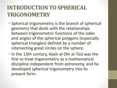 Solution Introduction To Spherical Trigonometry Studypool