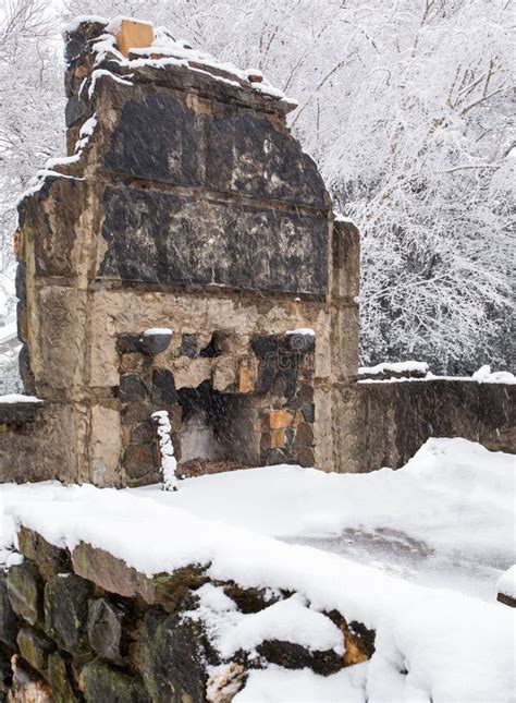 Ruins Of A Farm House In A Snowstorm Stock Image Image Of Snowstorm