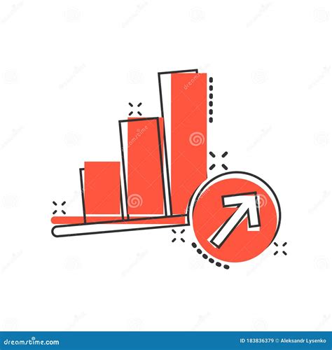 Market Trend Icon In Comic Style Growth Arrow With Magnifier Cartoon Vector Illustration On