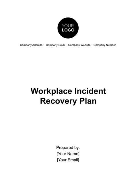 Free Workplace Incident Recovery Plan Template to Edit Online