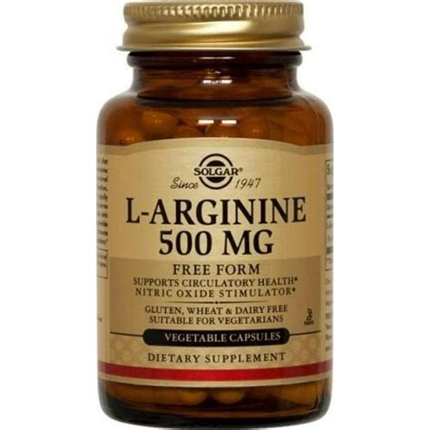 Solgar L Arginine 500 Mg 100 Vegetable Capsules