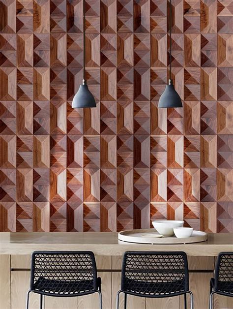 Mosaic Wood Paneling Wood Wall Panel Pyramid Mosaic Walnut