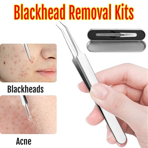 Blackhead Removal Tweezers Precision Stainless Steel Curved Hook For Acne Pimples Extractor