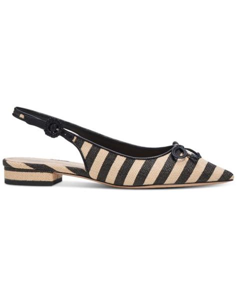 Kate Spade Veronica Raffia Slingback Flats In Brown Lyst