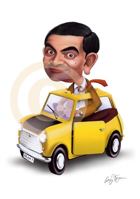 Rowan Atkinson MR BEAN Caricature Art Giclee Print A3 Signed By