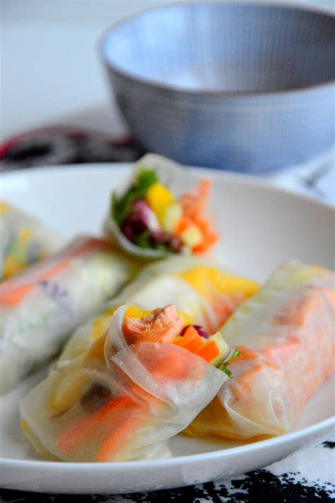 Mango Papaja Spring Rolls Z Ososiem Mango I Warzywami