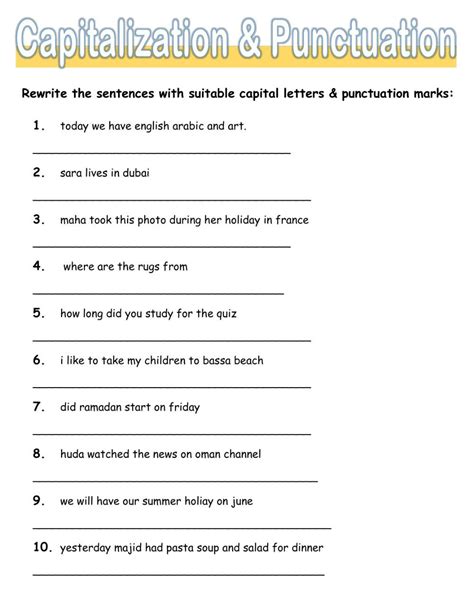 Punctuation Worksheets K5 Learning Worksheets Library