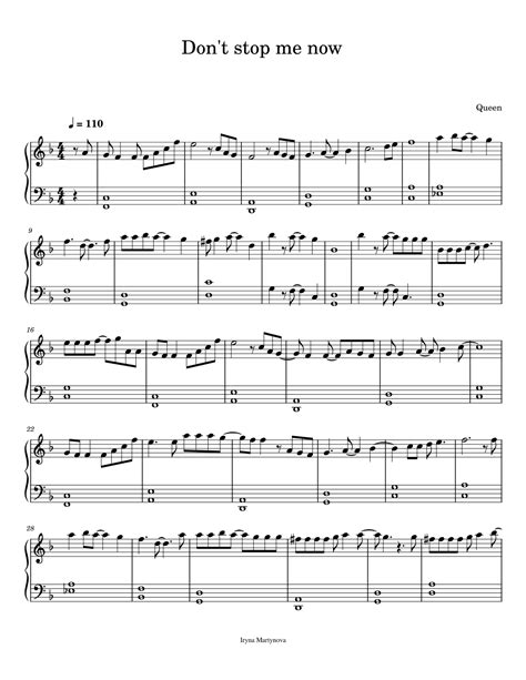 Dont Stop Me Now Arr Iryna Martynova By Queen Sheet Music For Piano Solo At Sheet Music Direct