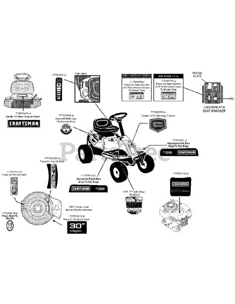 Craftsman R1000 Riding Mower Parts Diagram