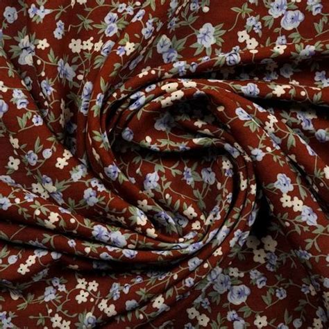 Brown Ditsy Floral Print Rayon Fabric At Rs Printed Rayon