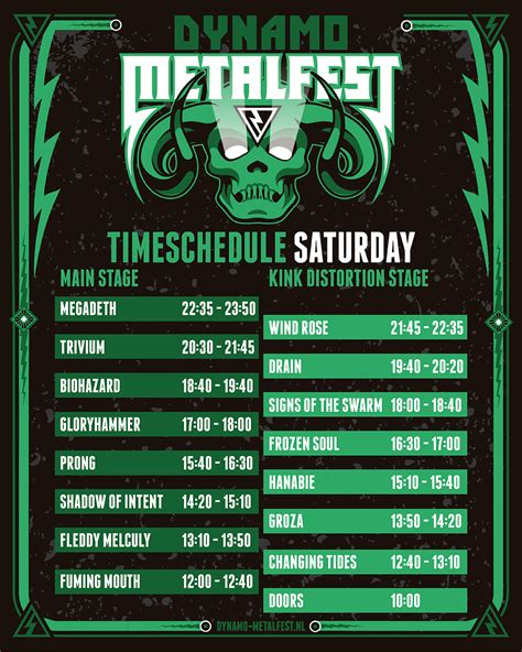 Dynamo Metal Fest 2023 Running Order Timetable