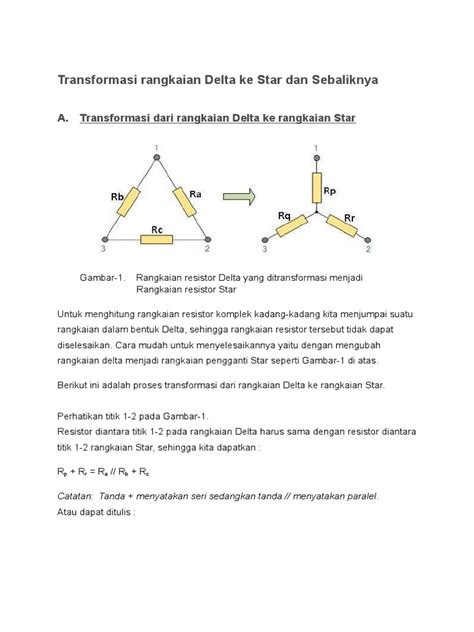 Transformasi Dari Rangkaian Delta Ke Star Dan Sebaliknya Pdf