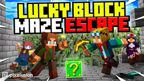 Lucky Block Maze Escape By Pixelusion Minecraft Marketplace Map