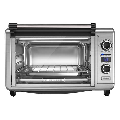 Horno Eléctrico De Convección Black Decker Extra Ancho Plata y Negro