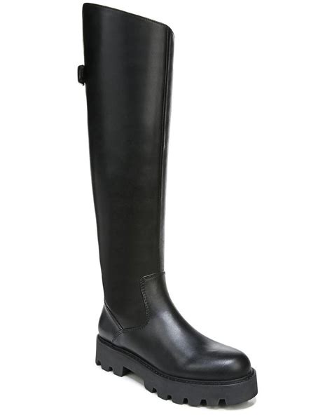 Franco Sarto Balin Leather Tall Knee High Boots In Black Lyst