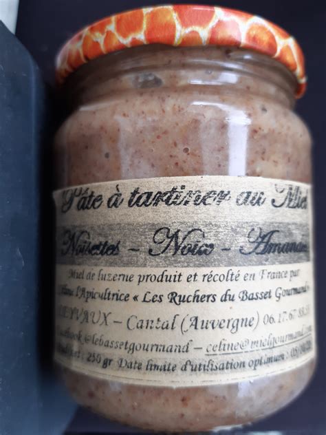 Pâte à tartiner au miel et fruits secs 250 g Les Ruchers Du Basset