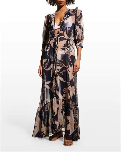 Patbo Stargazer Tie Front Coverup Robe Neiman Marcus