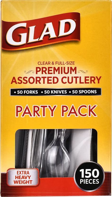 Glad Premium Assorted Plastic Cutlery Clear Extra Heavy Duty Forks