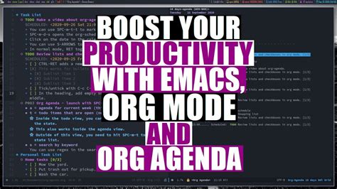 Boost Productivity With Emacs Org Mode And Org Agenda Distrotube