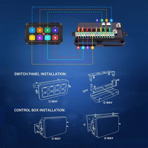 MICTUNING 8 Gang Switch Panel Kit On Off LED Switch Panel Circuit