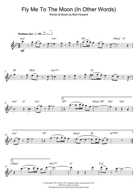 Fly Me To The Moon In Other Words Sheet Music Direct