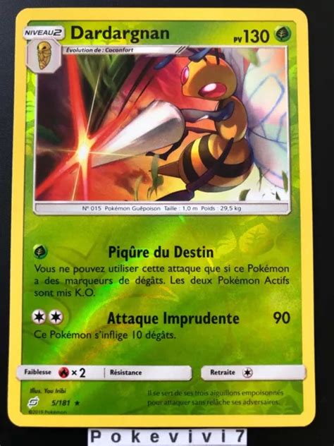 Carte Pokemon Dardargnan Rare Reverse Soleil Et Lune Sl Fr