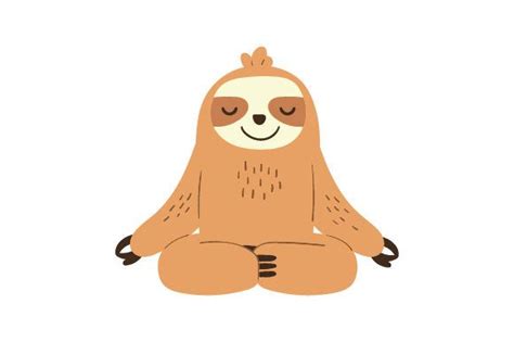 Meditating Sloth Svg Cut File By Creative Fabrica Crafts · Creative