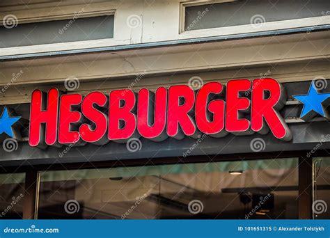 Hesburger Logo Sign In Riga Latvia Hesburger Is A Fast Food Chain