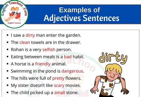 20 Examples Of Adjectives In Sentences Englishteachoo