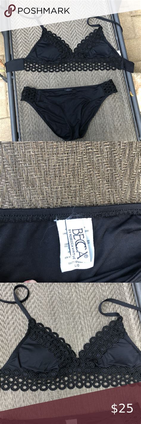 Becca Black Bikini With Crochet Round Hole Design Bikinis Black Bikini Bikini Design